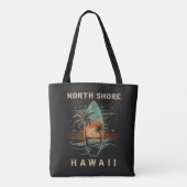 Surfboarder North Shore Hawaï Tote Bag (Achterkant)