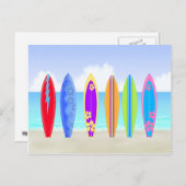 Surfboards Beach Briefkaart (Voorkant / Achterkant)