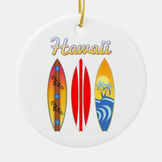 Surfboards Hawaii Keramisch Ornament (Voorkant)