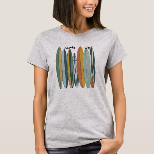 Surfboards In A Row Women And Teens Surf's Up T-shirt (Voorkant)