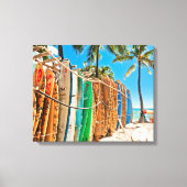 Surfboards in Waikiki Beach, Hawaii Canvas Afdruk (Voorkant)
