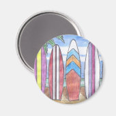 SURFBOARDS magneet (rond) (Voorkant / Achterkant)