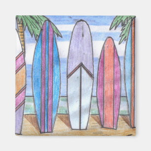 SURFBOARDS magneet (vierkant)