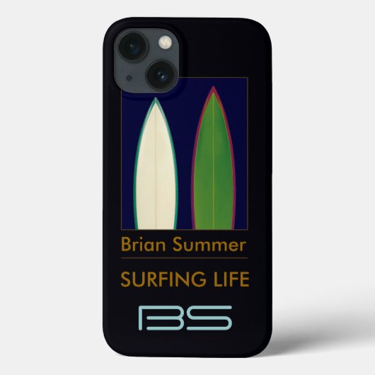 Surfboards met een gepersonaliseerd surf Case-Mate iPhone case (Achterkant)