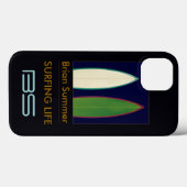 Surfboards met een gepersonaliseerd surf Case-Mate iPhone case (Achterkant (horizontaal))