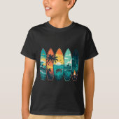 Surfboards Sunset Ocean Beach Vibe Surfer  T-shirt (Voorkant)