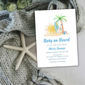 Surfboards Sunshine Beach Palm Tree Baby shower Kaart