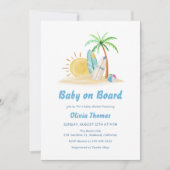Surfboards Sunshine Beach Palm Tree Baby shower Kaart (Voorkant)