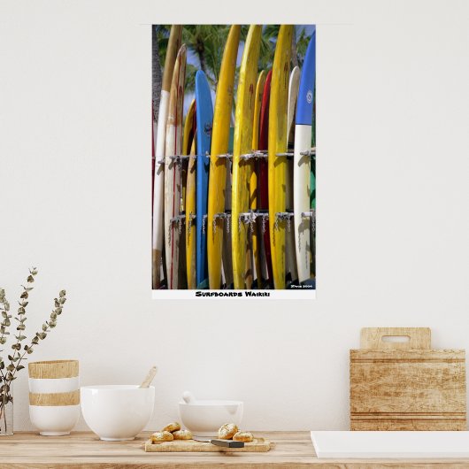 Surfboards Waikiki Poster (Keuken)