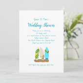 Surfboards Wedding Shower for Couple Invitation Kaart (Staand voorkant)