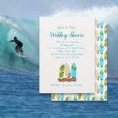 Surfboards Wedding Shower for Couple Invitation Kaart