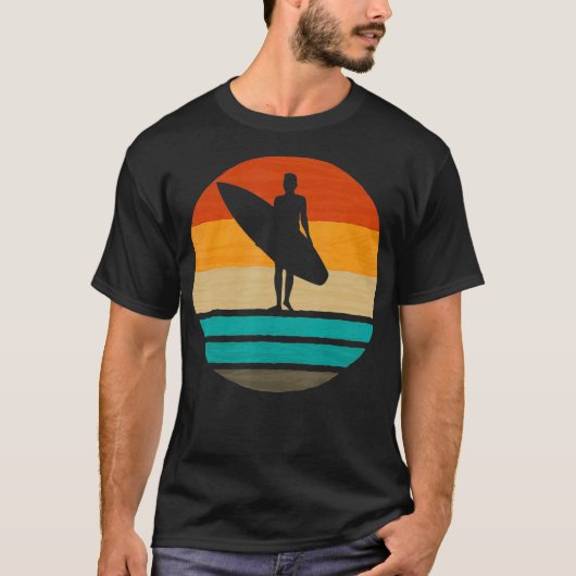 Surfboardsurfboardzonsondergang 70-80-s Surfer Sum T-shirt (Voorkant)
