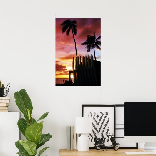 Surfboardzonnescherm Poster (Thuiskantoor)