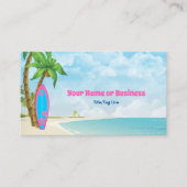 Surfbord en strand tropische surfen visitekaartje (Voorkant)
