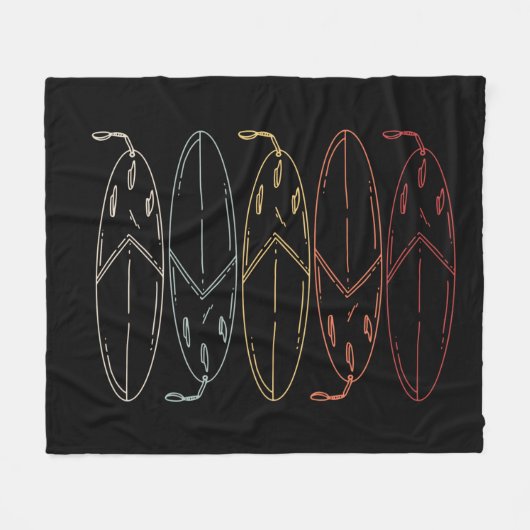  surfbord fleece deken (Voorkant (Horizontaal))