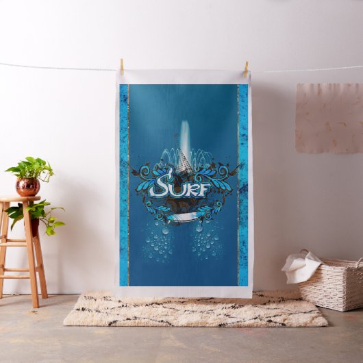Surfbord met decoratieve bloemelementen stof (Voorbeeld)