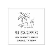 Surfbordadres zomerstrand rubberstempel (Afrduk)