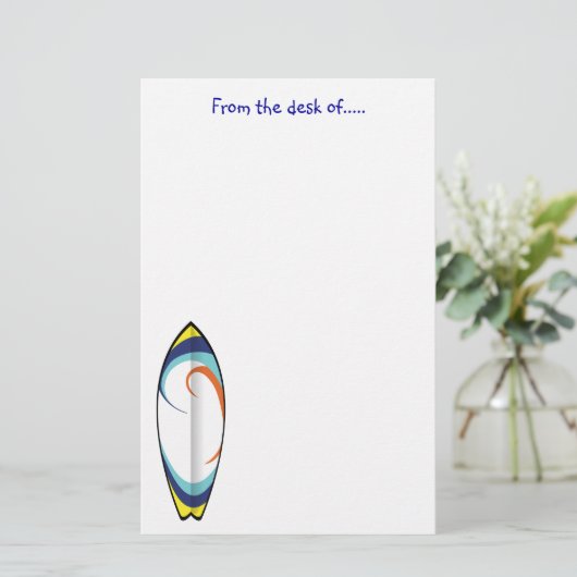 Surfbordpapier Briefpapier (Staand voorkant)