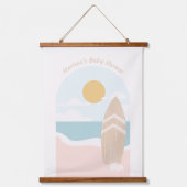 Surfbordstrand Baby shower Hangend Wandkleed (Voorkant)