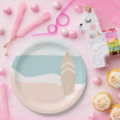 Surfbordstrand Baby shower Papieren Bordje (Feest)