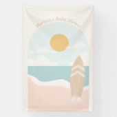 Surfbordstrand Baby shower Spandoek (Verticaal)