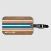 Surfbordstrips - Subtle Wood Background Bagagelabel (Voorkant (horizontaal))