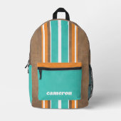  Surfbordstrips - Subtle Wood Background Bedrukte Rugzak (Voorkant)