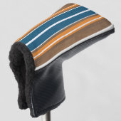  Surfbordstrips - Subtle Wood Background Golfheadcover (3/4 voorkant)