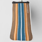  Surfbordstrips - Subtle Wood Background Golfheadcover (Draai 90)