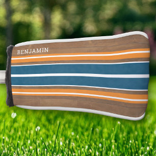  Surfbordstrips - Subtle Wood Background Golfheadcover