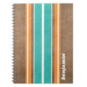  Surfbordstrips - Subtle Wood Background Notitieboek (Voorkant)