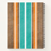 Surfbordstrips - Subtle Wood Background Notitieboek (Achterkant)