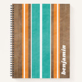 Surfbordstrips - Subtle Wood Background Notitieboek (Voorkant)