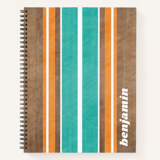 Surfbordstrips - Subtle Wood Background Notitieboek (Voorkant)