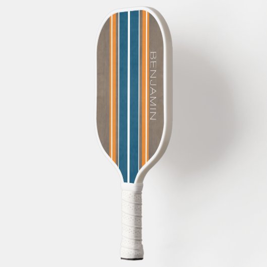 Surfbordstrips - Subtle Wood Background Pickleball Paddle (Links)