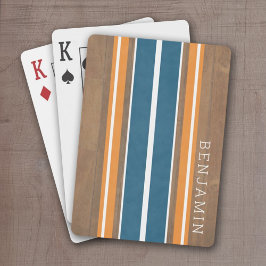  Surfbordstrips - Subtle Wood Background Pokerkaarten
