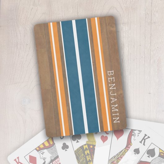  Surfbordstrips - Subtle Wood Background Pokerkaarten
