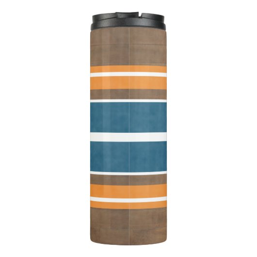  Surfbordstrips - Subtle Wood Background Thermosbeker (Achterkant)