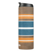 Surfbordstrips - Subtle Wood Background Thermosbeker (Geroteerd rechts)