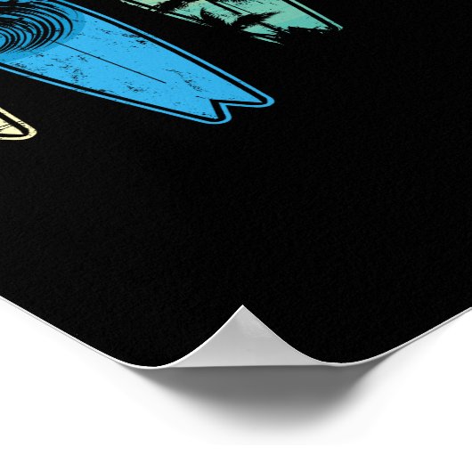 Surfbordsurfboarder met klassieke retrofboarder poster (Hoek)