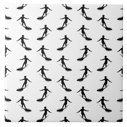 Surfbordsurfpatroon KLANTKLEUR OP ACHTERGROND Tegeltje (Voorkant)