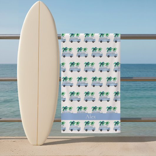 Surfbus op vakantie strandlaken