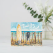 Surfcoach bedankkaart | Coastal Surfboard Briefkaart (Staand voorkant)