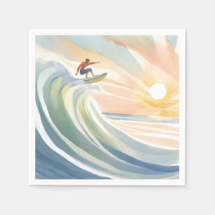 Surfdagen Oceaan Golf Surf Waterverf Servet