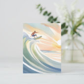 Surfdagen | Ocean Wave Surf Waterverf Briefkaart (Staand voorkant)