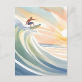 Surfdagen | Ocean Wave Surf Waterverf Briefkaart (Voorkant)