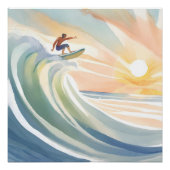 Surfdagen | Ocean Wave Surf Waterverf Perfect Poster (Voorkant)