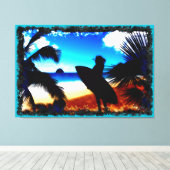 Surfen 10 canvas afdruk (Insitu (Houten vloer))