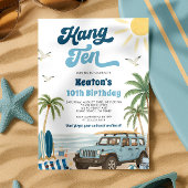 Surfen 10e verjaardag uitnodiging - Hang Ten