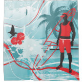 Surfen 4 douchegordijn (Voorkant)